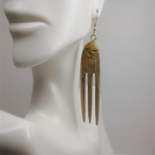 Brown Comb Earrings