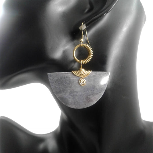 Gray Dangle Earrings